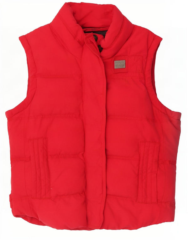 Gilet imbottito da donna Superdry UK 14 rosso medio in cotone