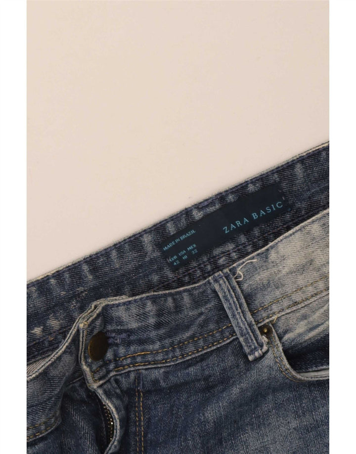 Jeans slim invecchiati Zara da donna EU 42 Large W32 L30 Blu