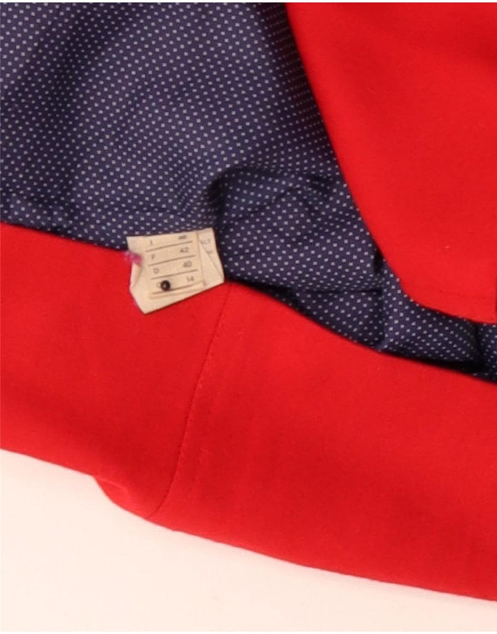 Giacca blazer doppiopetto vintage da donna UK 14 retrò in lana rossa media