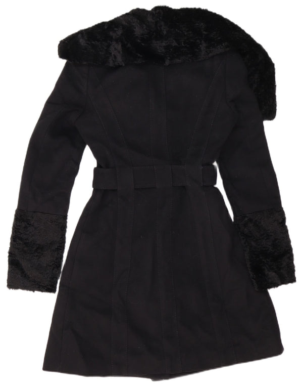 Trench da donna KAREN MILLEN UK 6 XS Lana nera