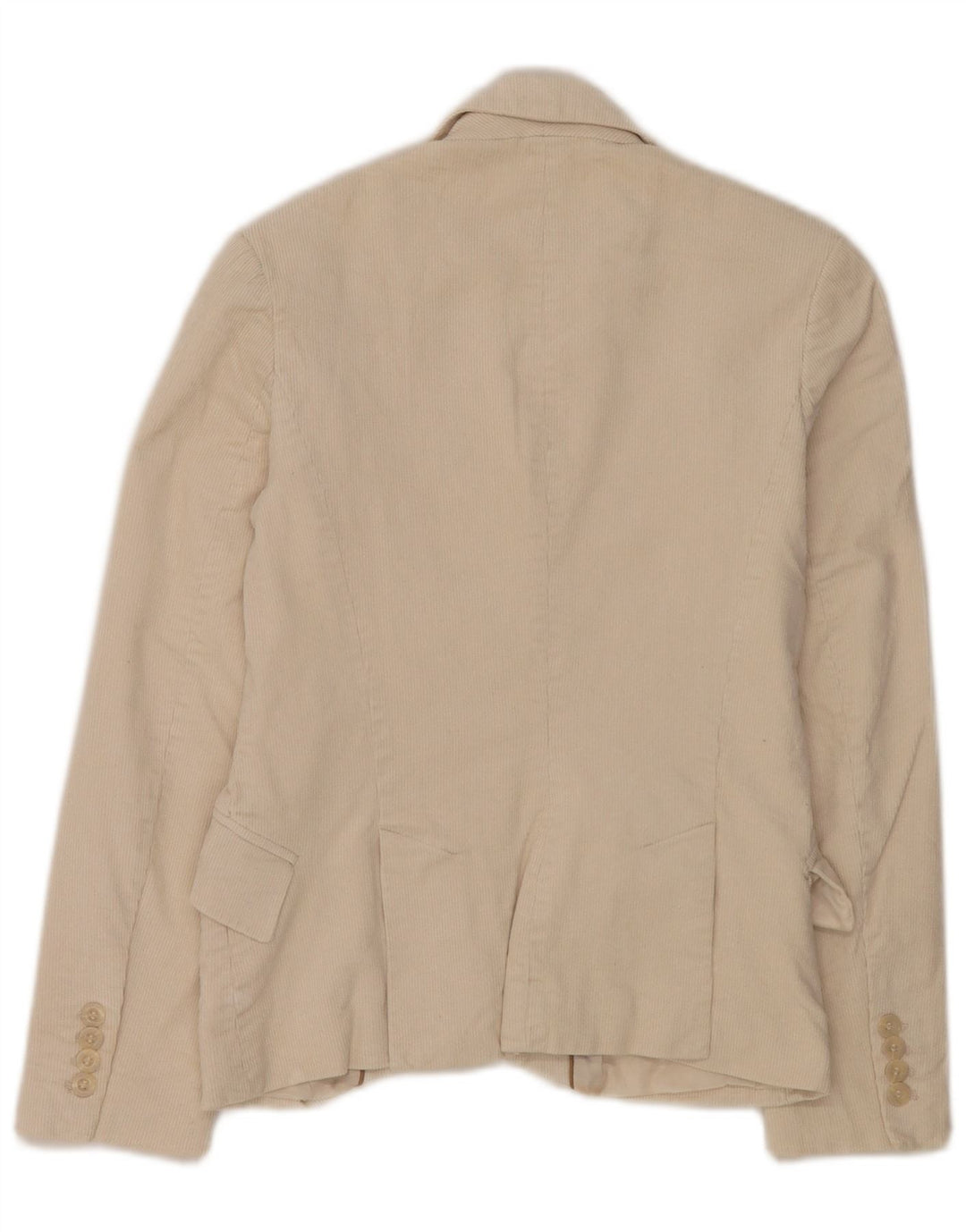 Giacca blazer da donna in velluto a coste a 2 bottoni Zara EU 36 XS cotone bianco sporco