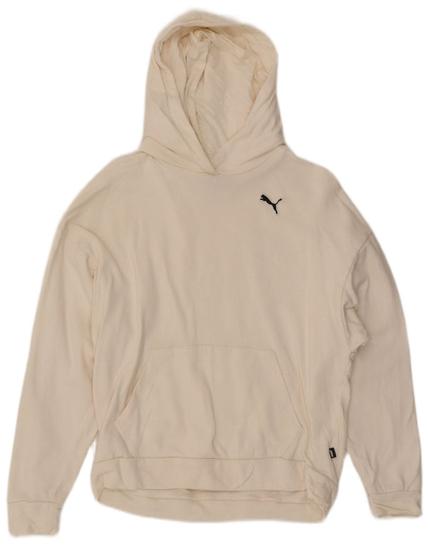 Felpa con cappuccio da donna Puma UK 10 piccola in cotone beige