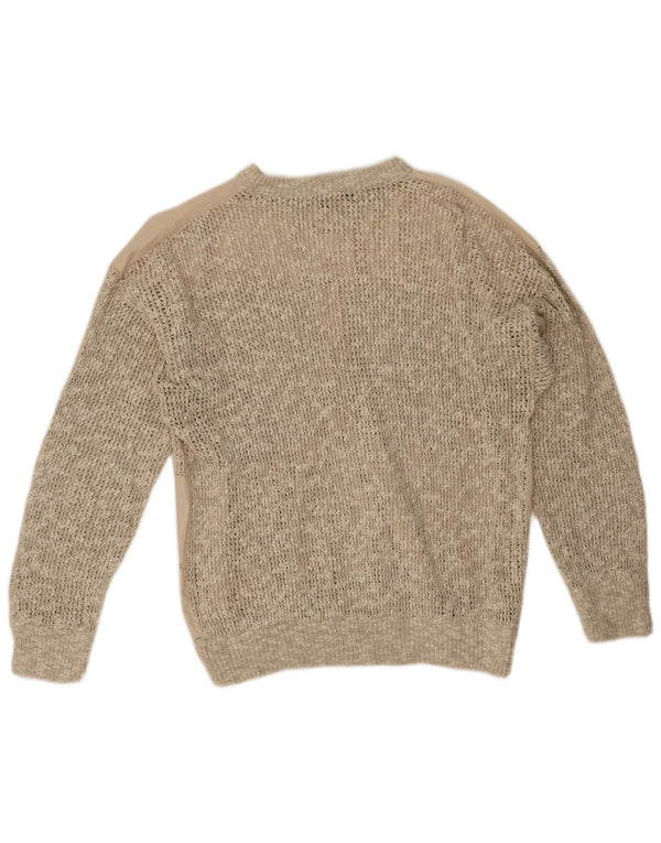 Maglione cardigan da uomo vintage in cotone beige medio