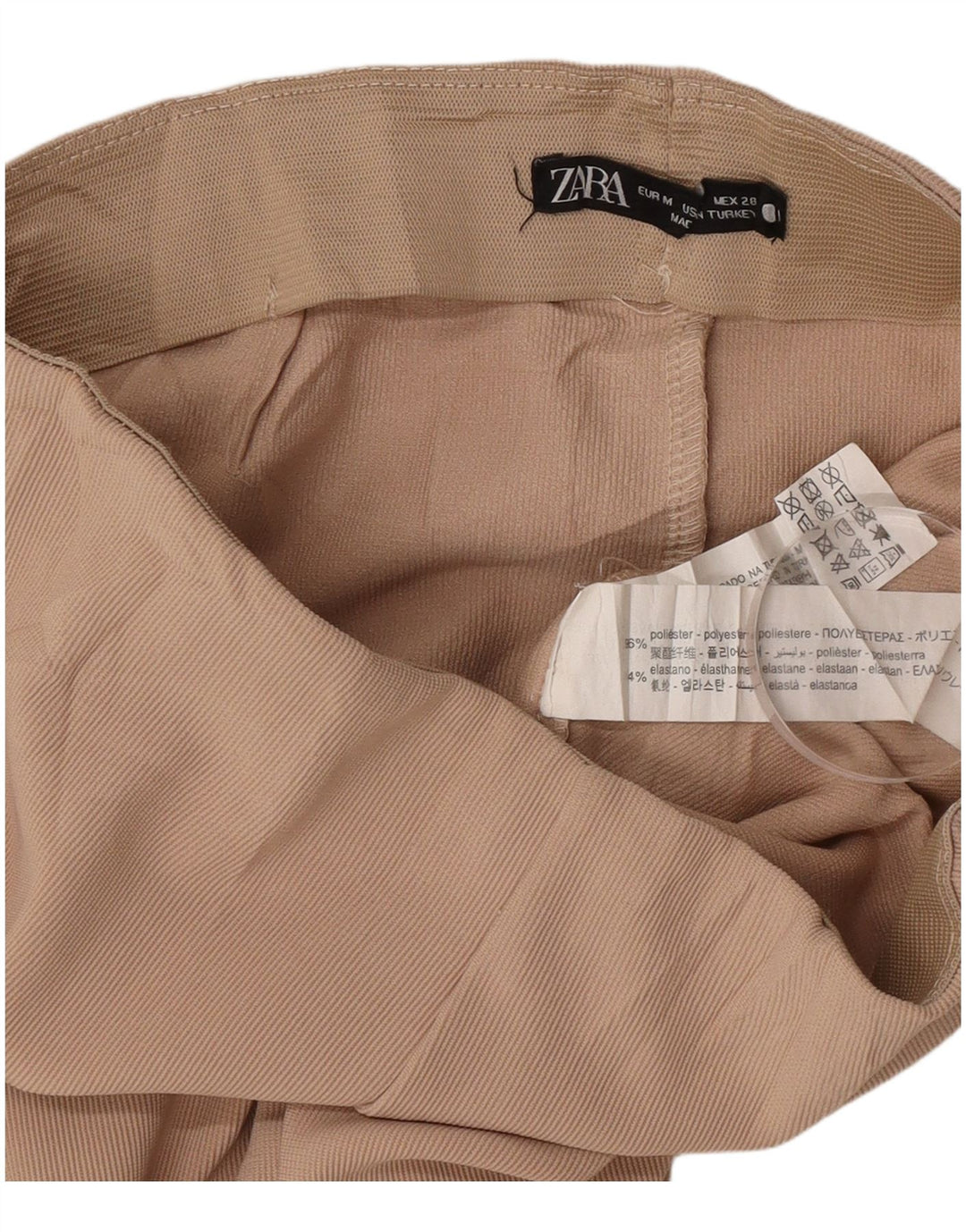 Leggings da donna Zara medi W28 L30 poliestere gessato marrone