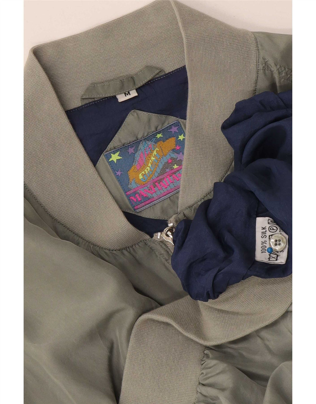 Giacca bomber da uomo Manhattan UK 38 Seta grigio medio