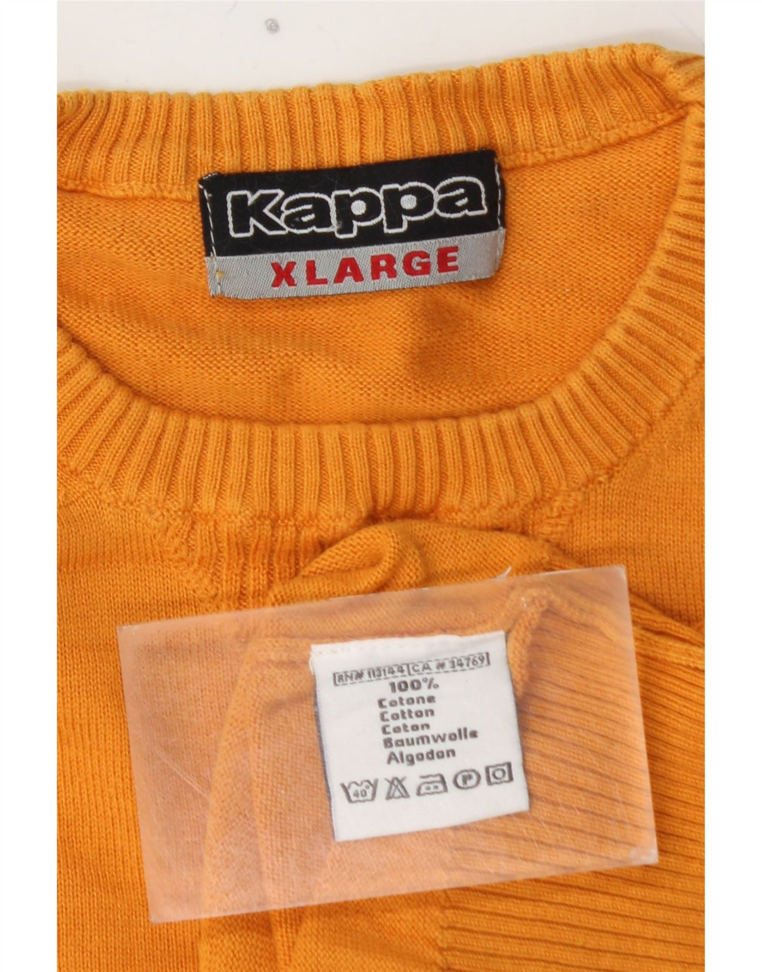Maglione maglione girocollo da uomo KAPPA XL in cotone giallo