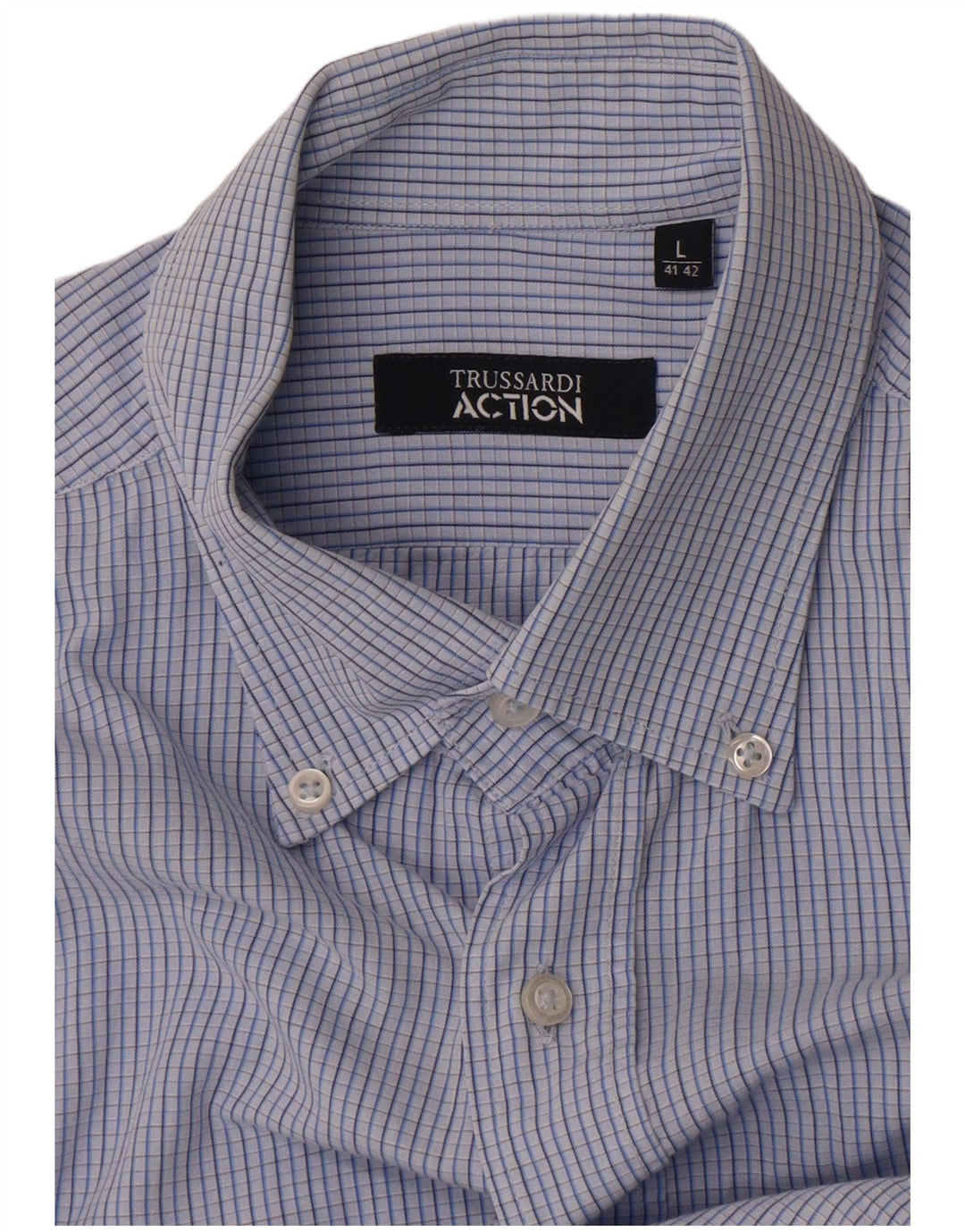 Camicia Trussardi Uomo Taglia 41 42 Large Blue Check