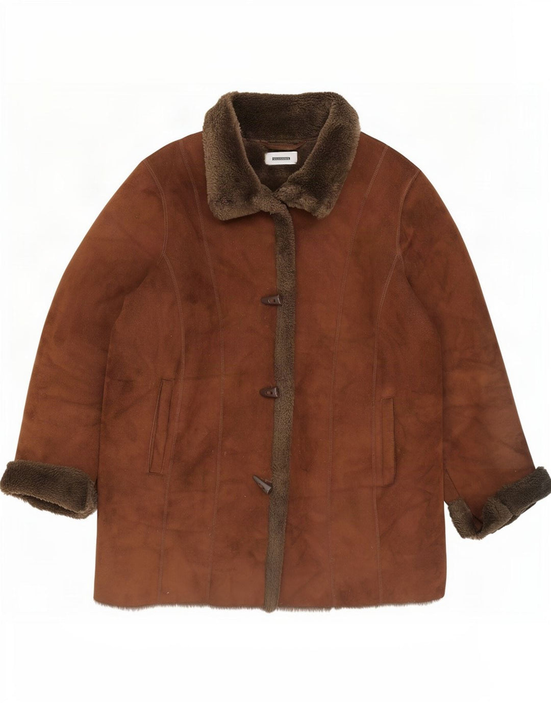 Cappotto Sherpa oversize da donna Wallis UK 16 grande acrilico marrone