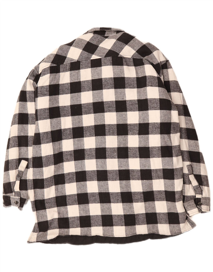 Camicia in flanella da uomo VINTAGE 3XL cotone a quadretti nero