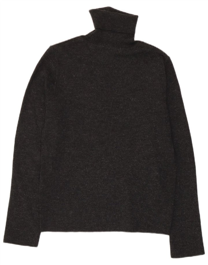 Maglione maglione collo alto da donna Zara UK 12 Acrilico screziato grigio medio