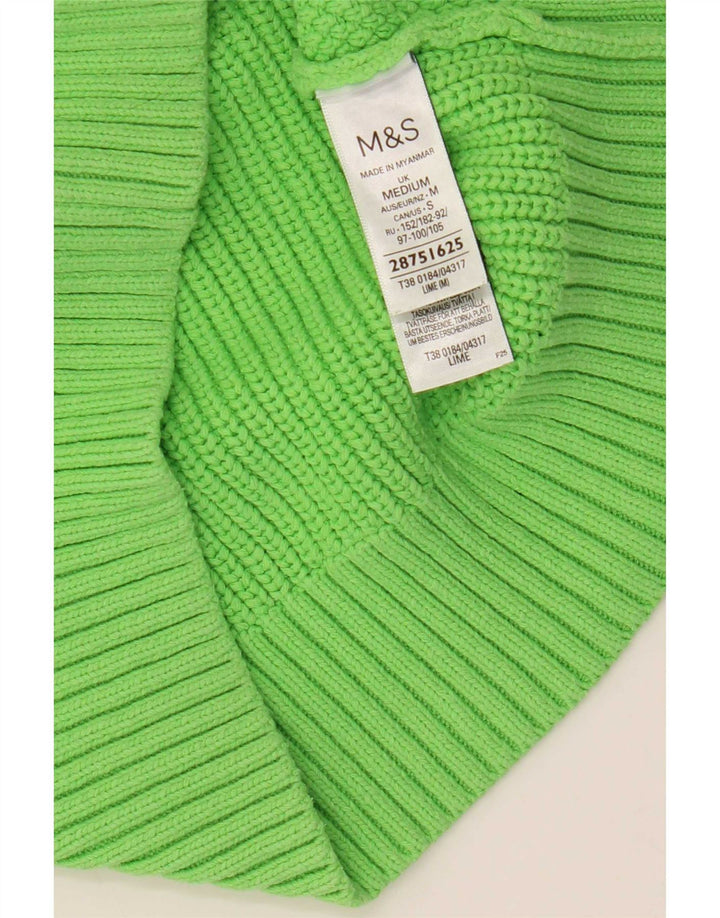 Maglione maglione girocollo corto da donna Marks & Spencer UK 14 verde medio