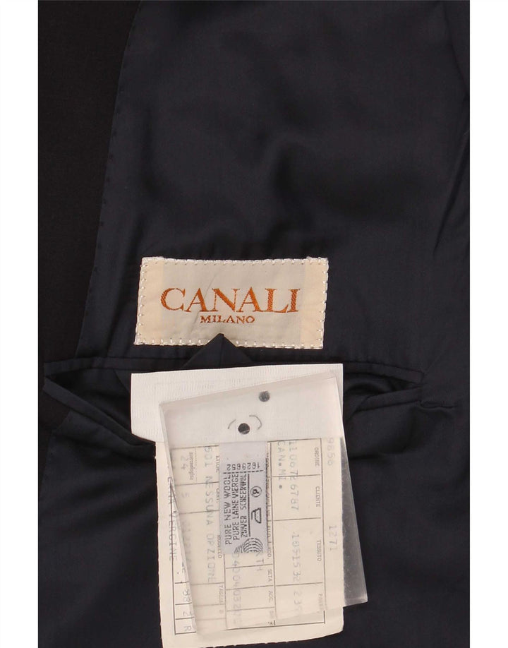 Giacca Blazer da Uomo a 2 Bottoni Canali IT 58 4XL Blu Navy in Lana Vergine