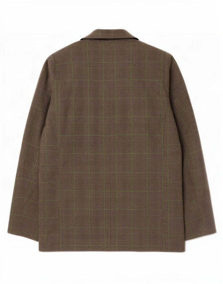 Giacca blazer oversize da donna a 1 bottone Topshop UK 8 piccolo pied de poule grigio