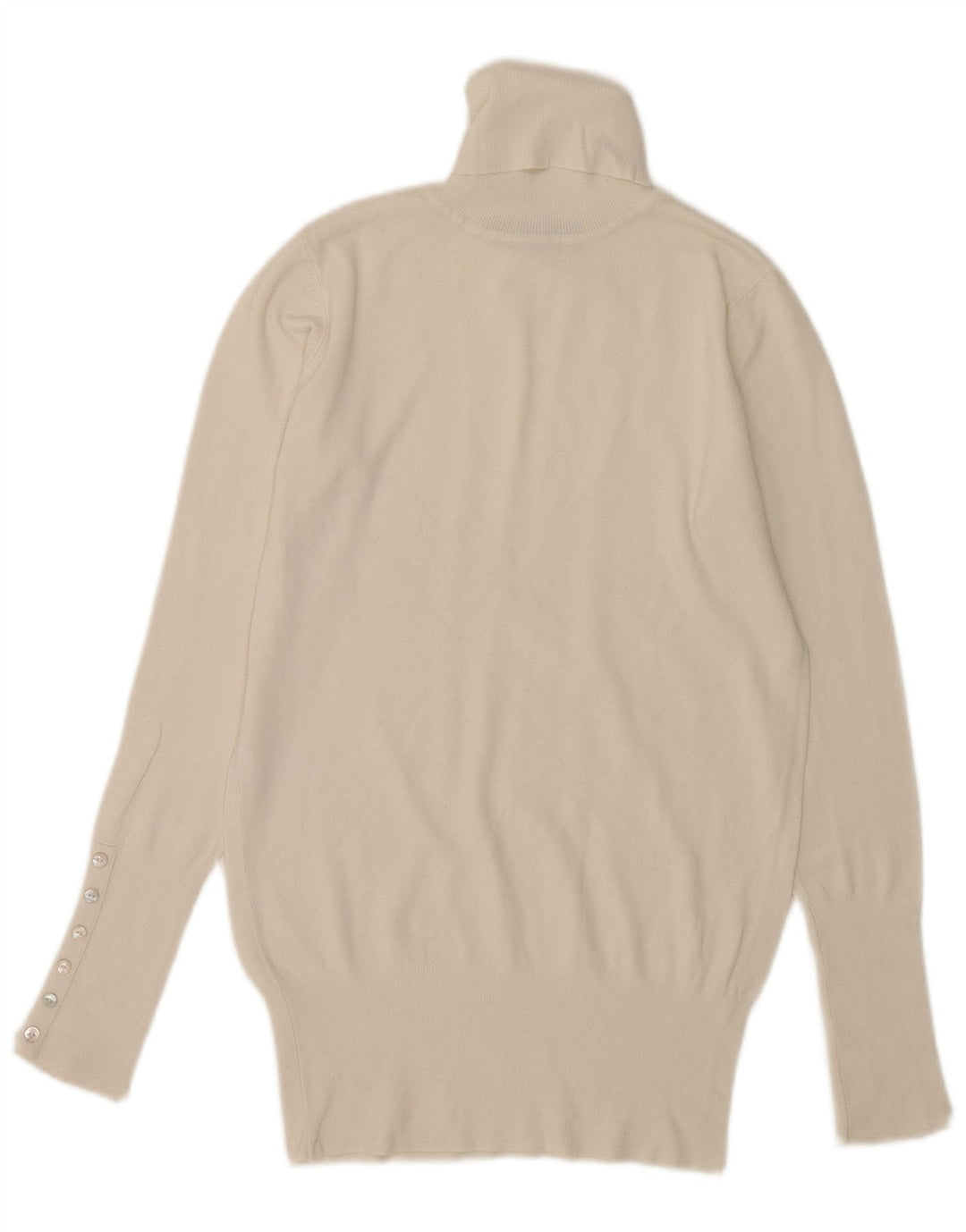 Maglione maglione a collo alto da donna Zara UK 12 Rayon bianco medio