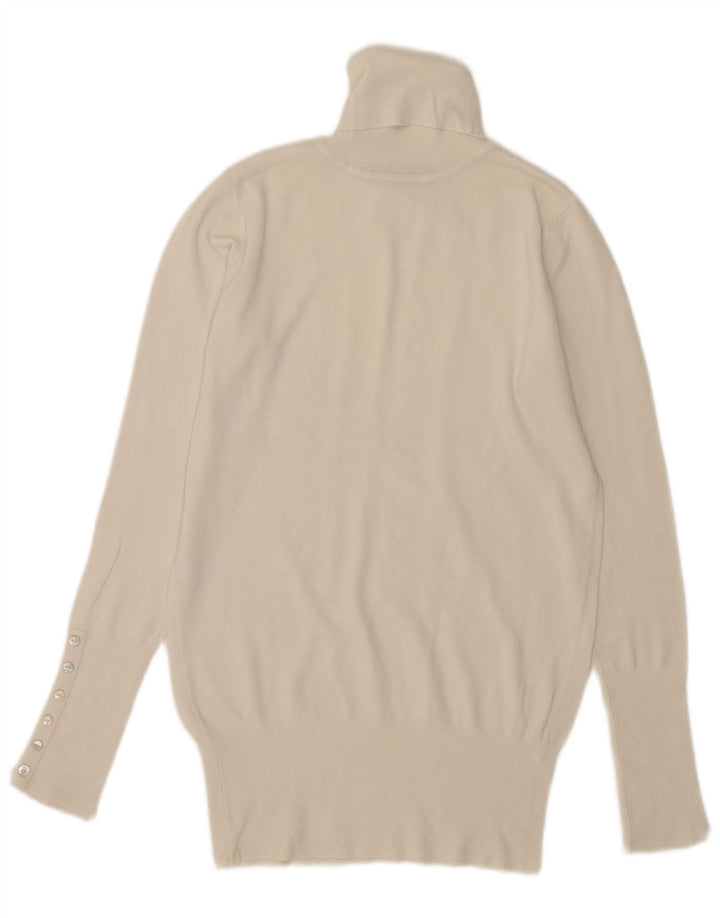 Maglione maglione a collo alto da donna Zara UK 12 Rayon bianco medio