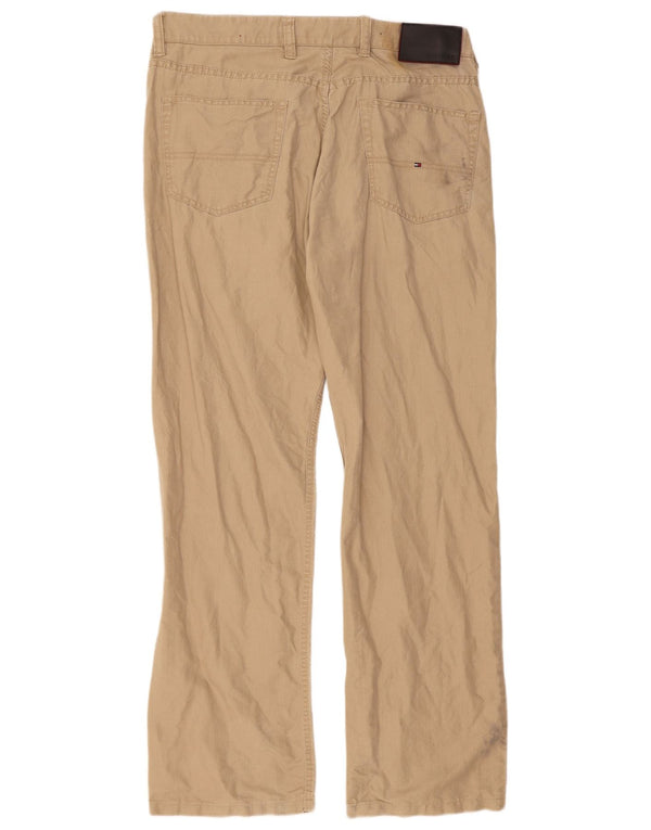 Pantaloni casual dritti da uomo Tommy Hilfiger W36 L31 Lino beige