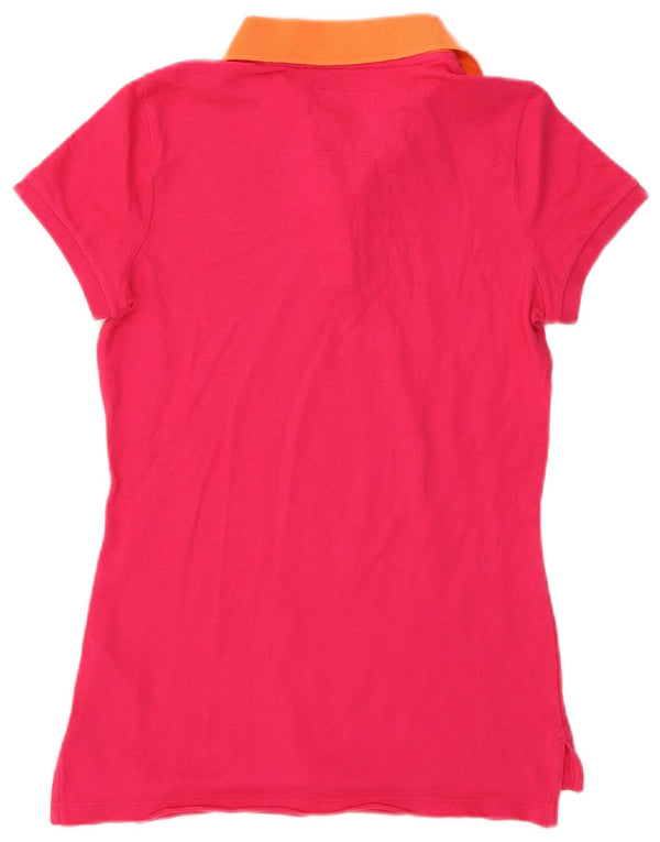 Polo da rugby da donna Hollister UK 10 Small in cotone color block rosa