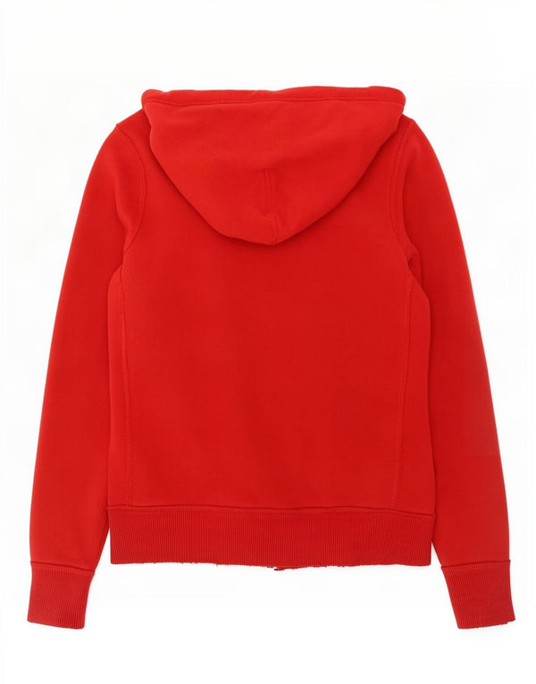 Maglione con cappuccio e zip grafica invecchiata da uomo Abercrombie & Fitch rosso medio