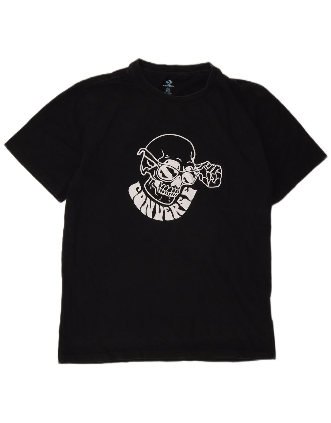 T-shirt grafica da uomo Converse Top piccola in cotone nero