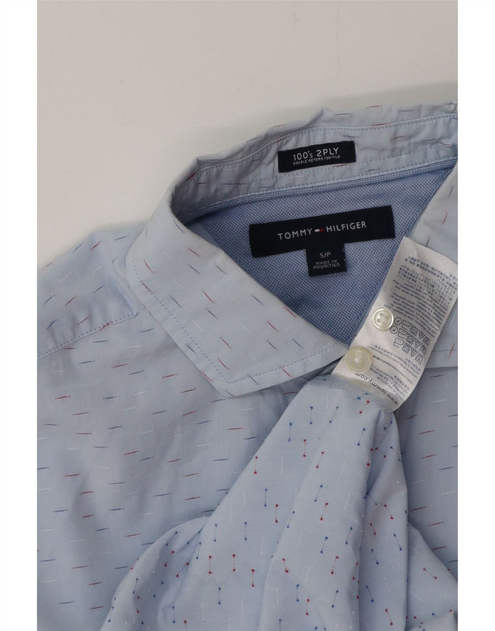 TOMMY HILFIGER Camicia da uomo piccola in cotone screziato blu