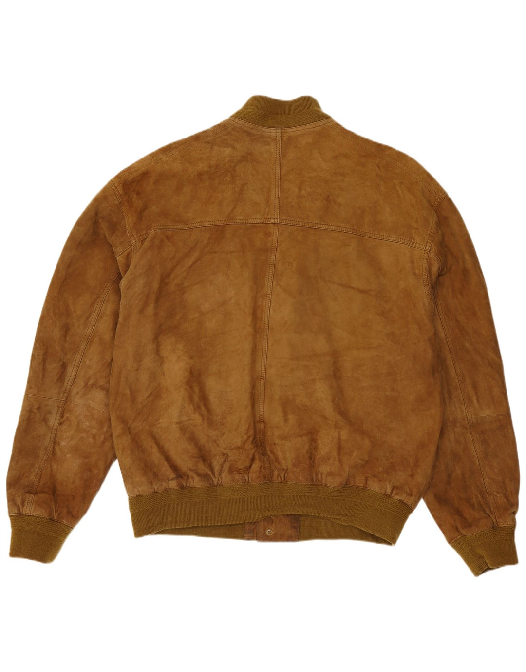Maglione maglione girocollo in pelle scamosciata da uomo James Dillon UK 38 Pelle beige media