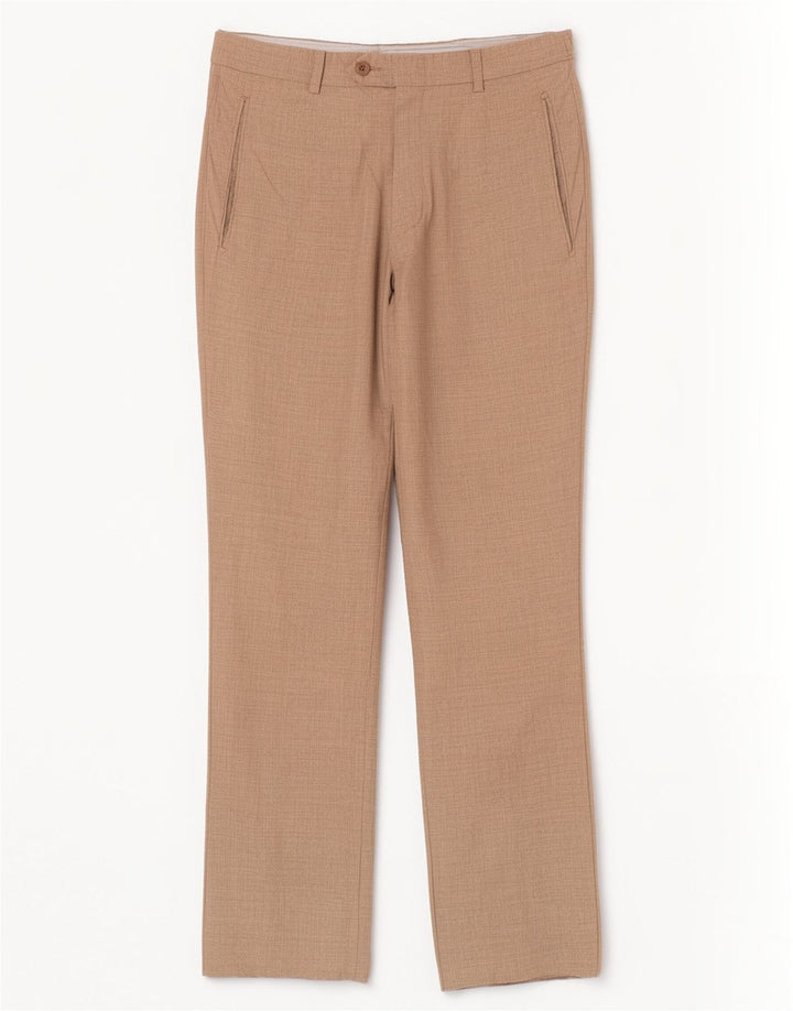 Pantaloni da abito dritti vintage da uomo W32 L30 Beige