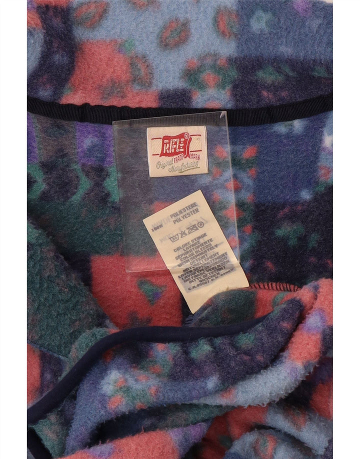 Maglione in pile da uomo con bottoni e collo Rifle XL in poliestere patchwork multicolore