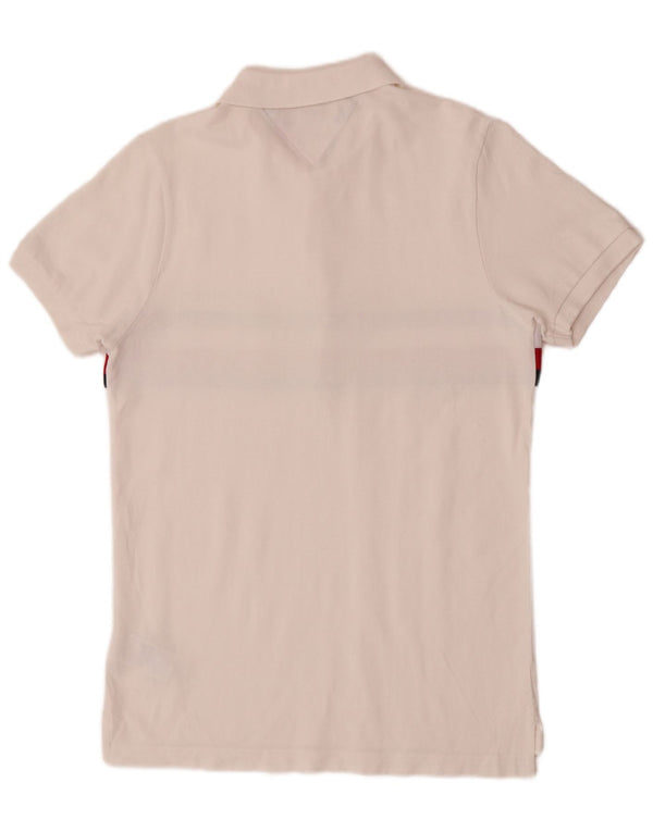 Polo da uomo slim fit grafica Tommy Hilfiger color block bianco medio