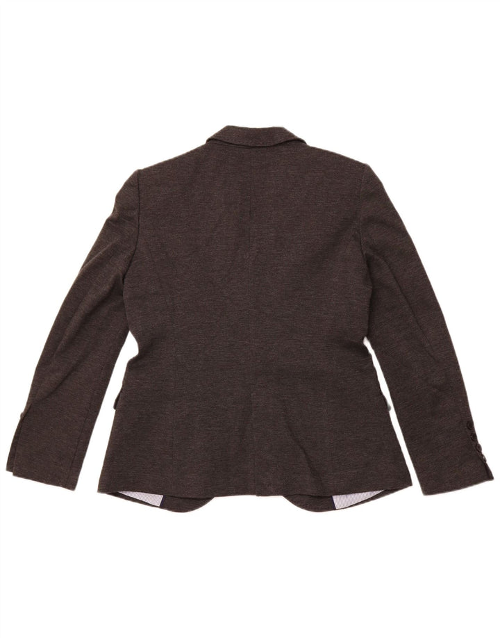 Giacca Blazer a 1 Bottone da Donna ZARA UK 18 XL Poliestere Grigio