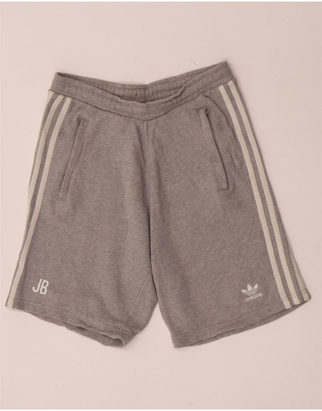 Pantaloncini sportivi Adidas da uomo piccoli in cotone chiazzato grigio