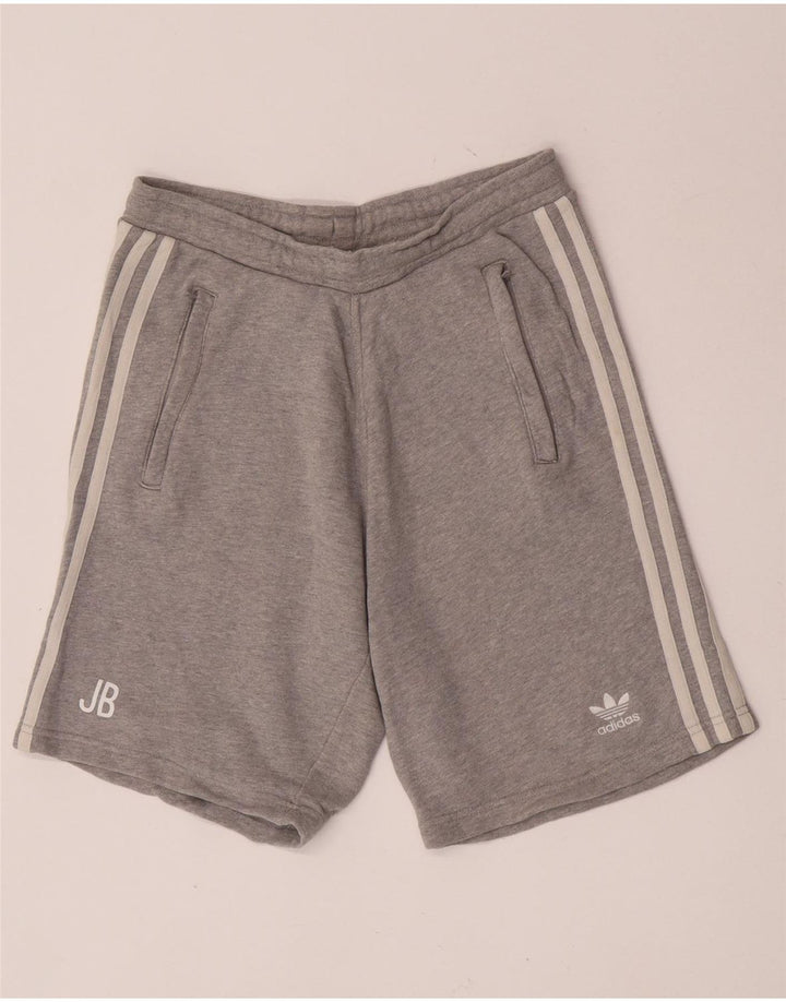 Pantaloncini sportivi Adidas da uomo piccoli in cotone chiazzato grigio