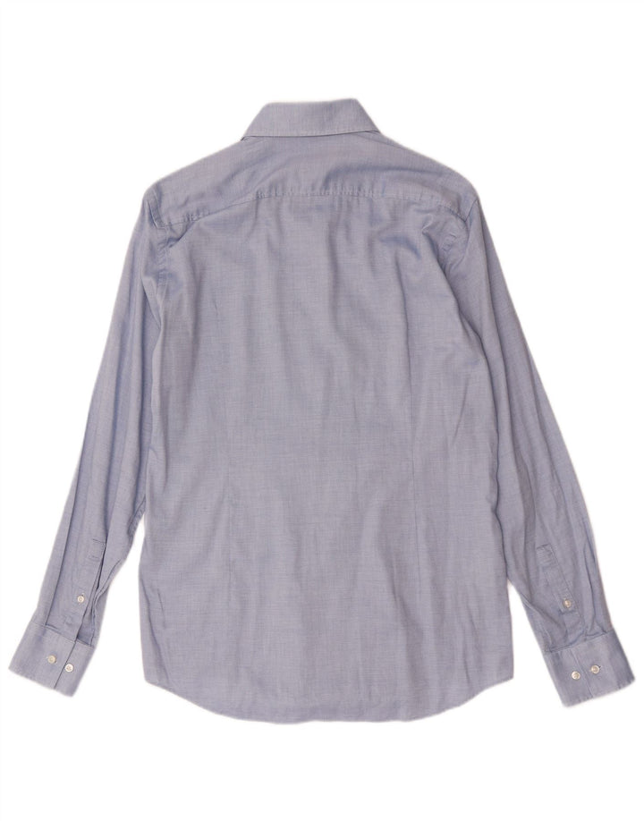 Camicia da uomo Hugo Boss taglia 39 15 1/2 cotone maculato blu medio