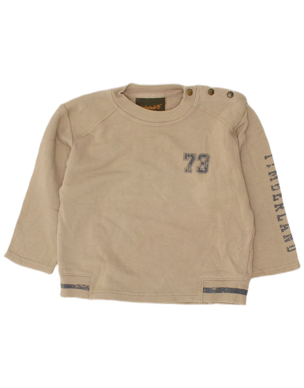Felpa grafica per ragazzi Timberland 2-3 anni in cotone beige