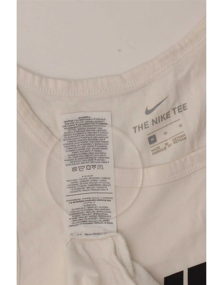 Canotta grafica Nike da uomo, top in cotone bianco medio