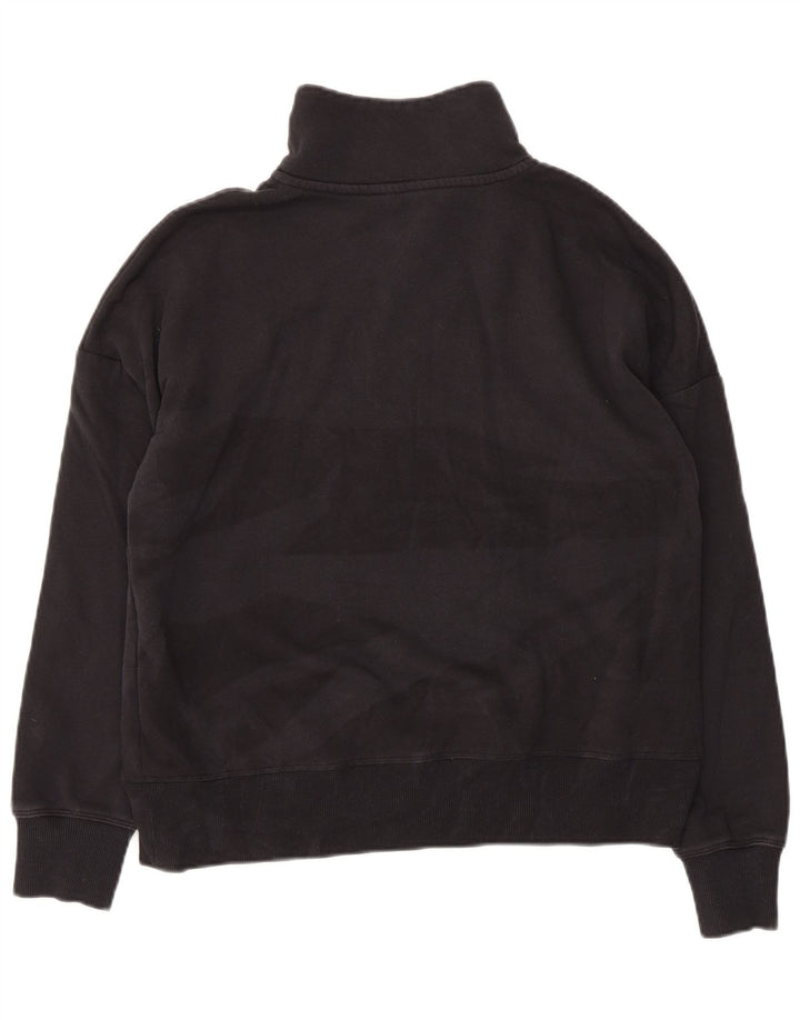 Felpa da donna oversize con collo con zip Under Armour, maglione UK 10 piccolo nero