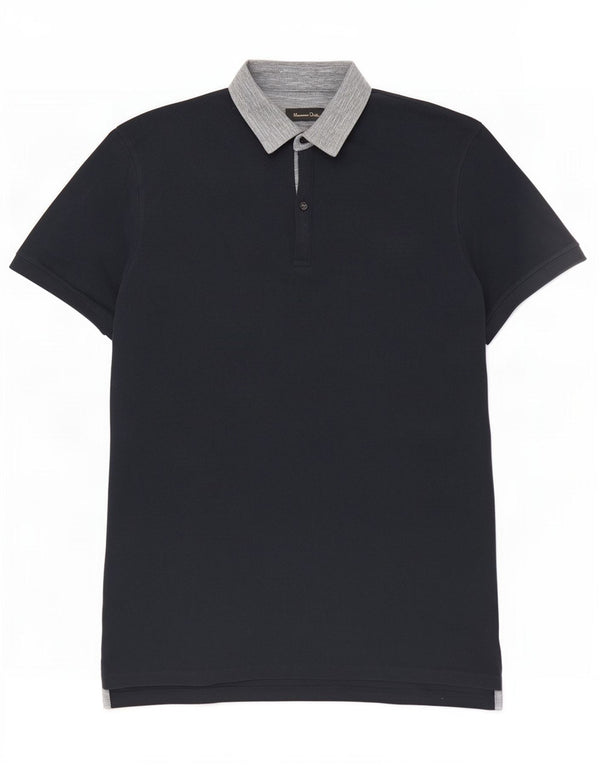 Polo da uomo vestibilità casual Massimo Dutti XL blu navy color block