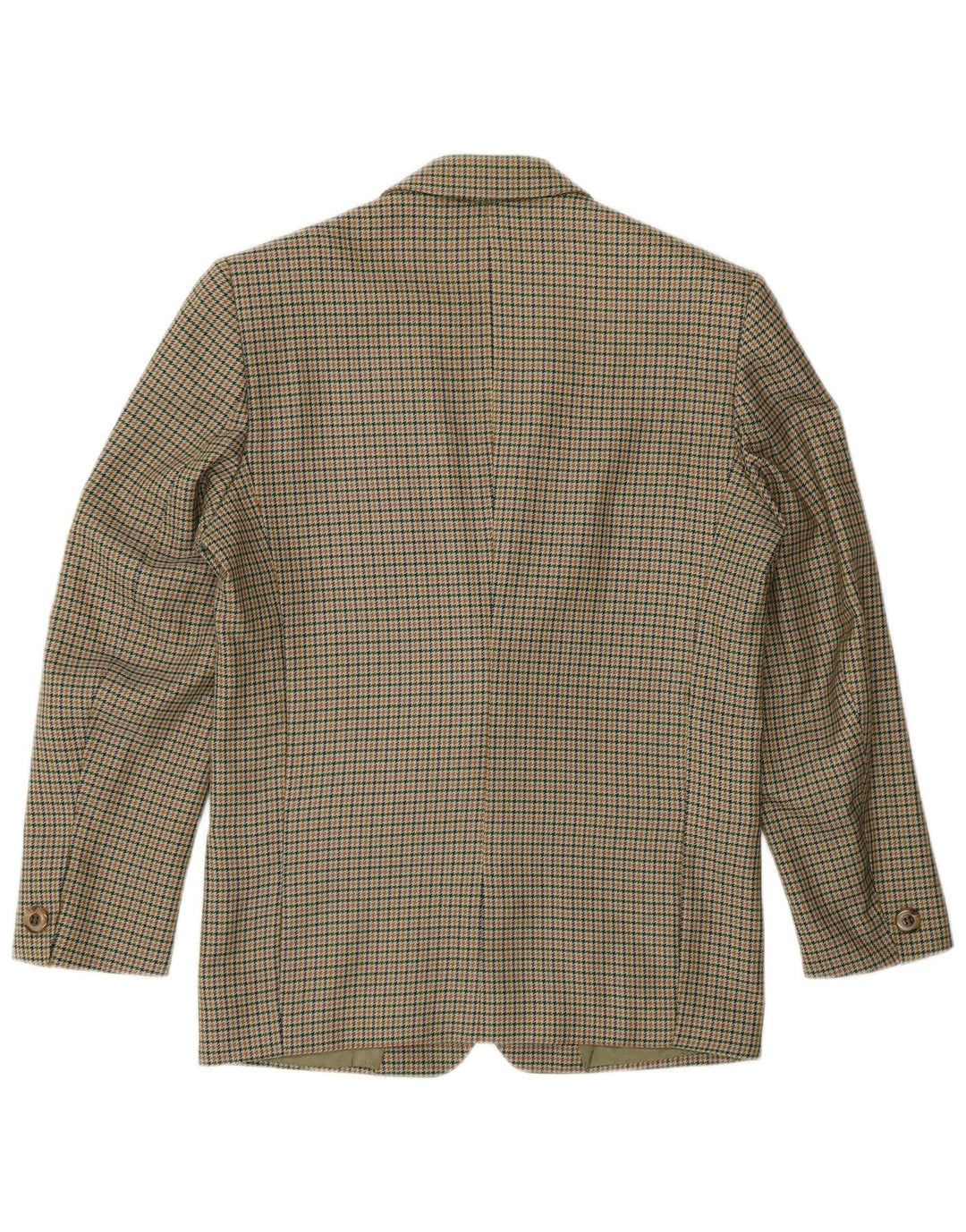 Giacca blazer vintage da donna a 2 bottoni UK 14 pied de poule kaki medio