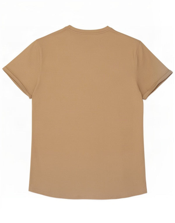 Guess Mens T-Shirt Top Small Beige Cotton
