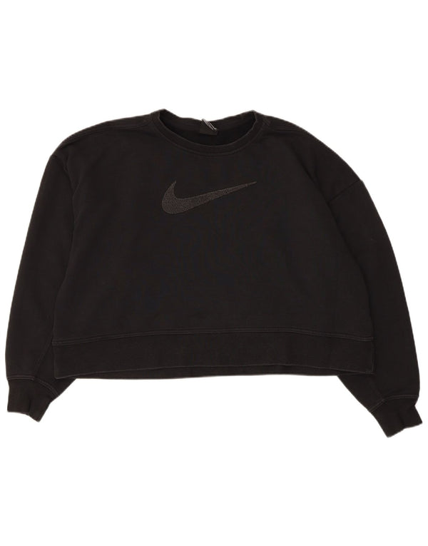 Felpa oversize con grafica Nike Dri Fit da donna, taglia UK 14, media, nera