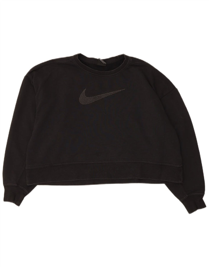 Felpa oversize con grafica Nike Dri Fit da donna, taglia UK 14, media, nera