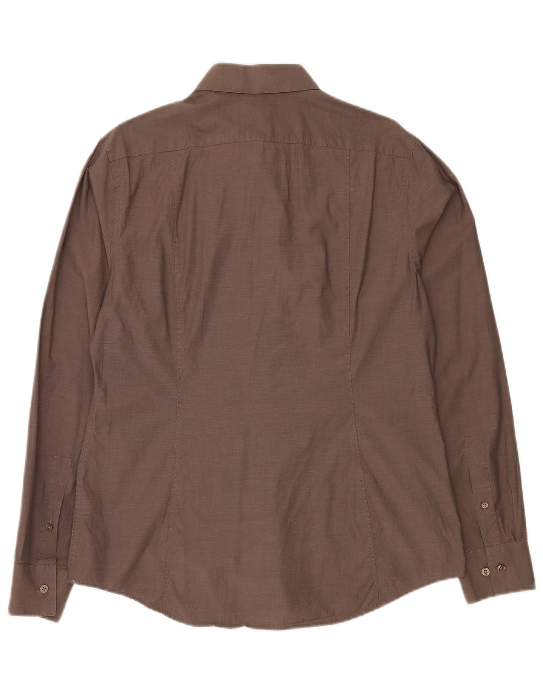 Camicia slim fit da uomo Calvin Klein taglia 42 16 1/2 grande cotone marrone