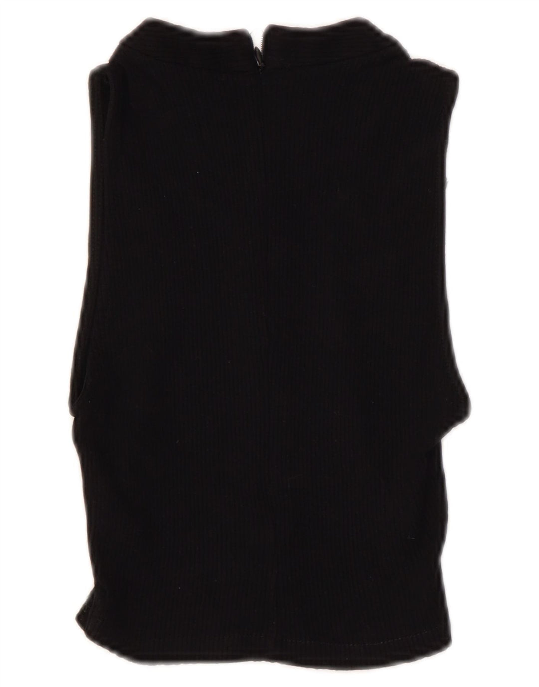 Top corto senza maniche da donna Zara UK 8 Small in viscosa nera