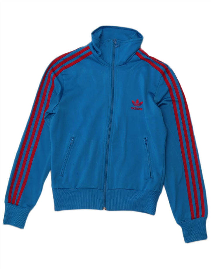 Giacca da ginnastica grafica da donna Adidas EU 36 piccola blu poliestere