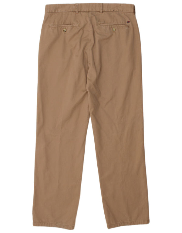 TOMMY HILFIGER Pantaloni chino dritti da uomo W34 L32 Cotone beige