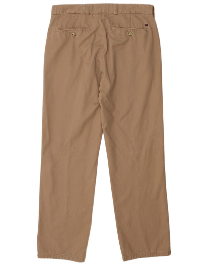 TOMMY HILFIGER Pantaloni chino dritti da uomo W34 L32 Cotone beige