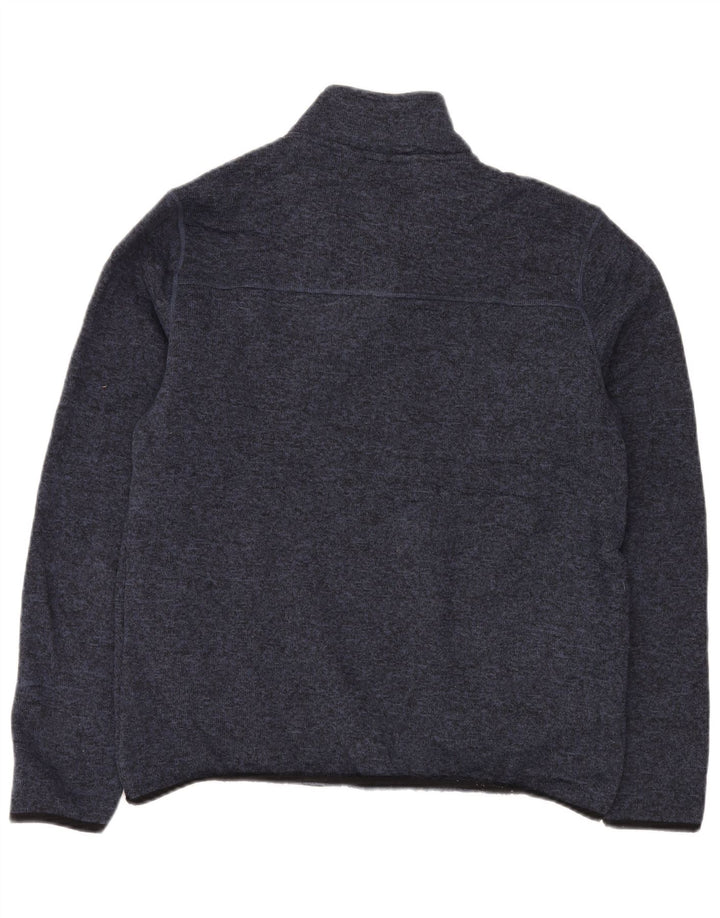 EDDIE BAUER Felpa con collo con zip da uomo Maglione grande poliestere blu navy