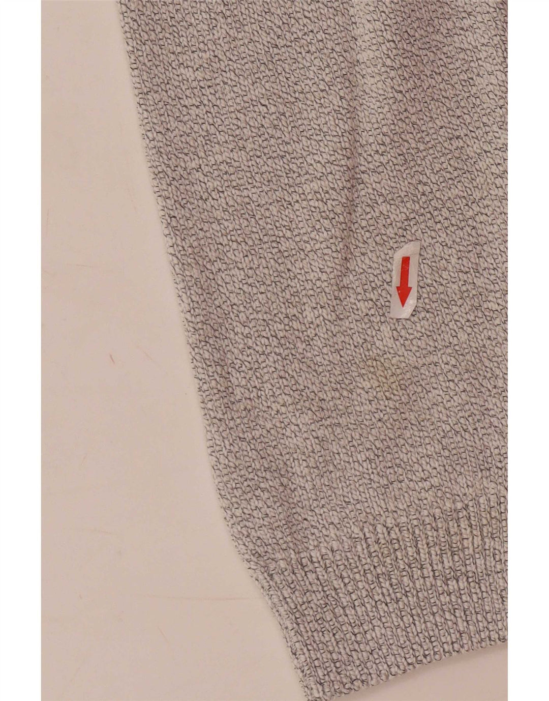 Maglione da uomo Marks & Spencer con zip e collo, grande, in cotone screziato bianco sporco