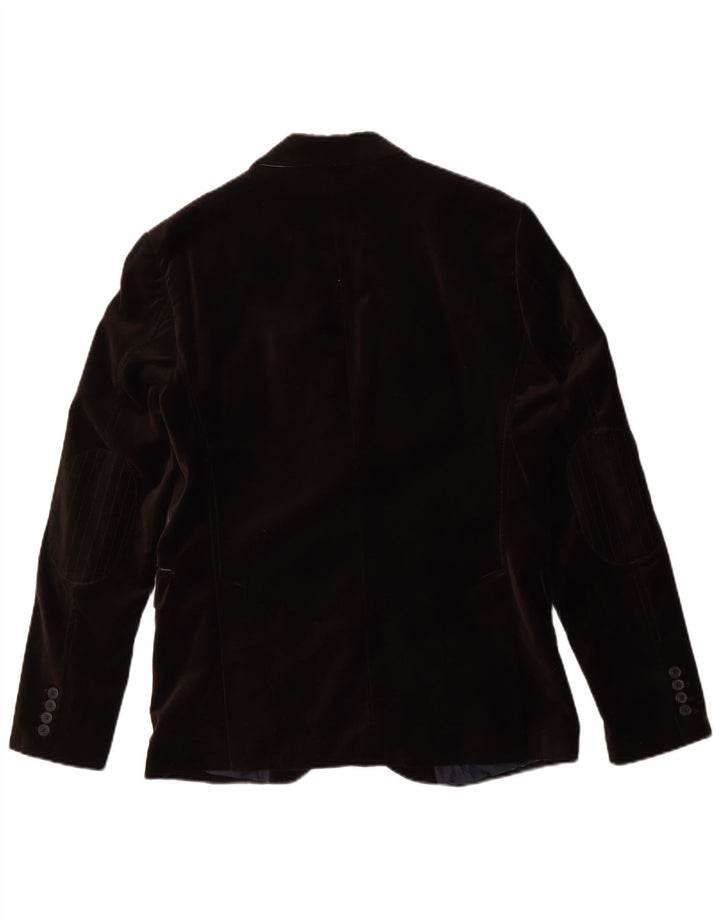 Giacca blazer in velluto da uomo a 2 bottoni Zara EU 50 poliestere marrone medio