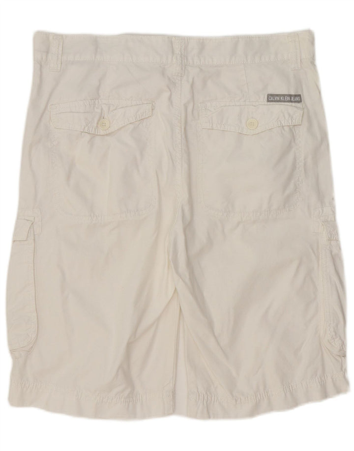 Pantaloncini cargo da uomo Calvin Klein W33 cotone bianco medio
