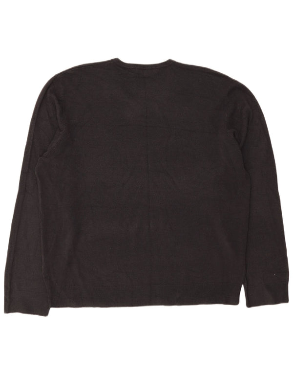 Marks & Spencer Mens V-Neck Jumper Sweater 2XL Black Acrylic